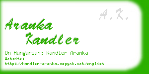 aranka kandler business card